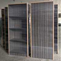 Armoire de présentation assemblée en HPL rigide de 18 mm sans porte, avec 4 étagères, surface imitation bois, étanche, certifiée CE