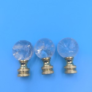 Transparent Glass Knob <b>Lamp</b> <b>Base</b> Gold Finish Decorative Ornaments For <b>Table</b> Floor <b>Lamps</b> - Product Image 3