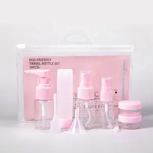 Reizen Cosmetische Fles Set Roze Blauw Hervulbare Zakformaat Mini Tas Lege Toiletartikelen Cosmetica Huidverzorging Flessen En Potten Set