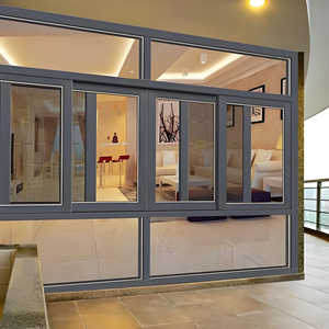 Fenêtre coulissante moderne en aluminium avec store enrouleur ou moustiquaire, insonorisée, pour usage extérieur, fenêtres coulissantes inférieures en verre - Product Image 2