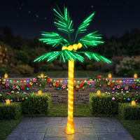 Feuilles réalistes éclairées, cocotiers artificiels multicolores lumineux à LED, lumières d'extérieur pour décorations de Noël tropicales