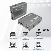 Extenseur HDMI TCP/IP Xput sur CAT5e/CAT6, jusqu'à 200 m, 1080p, télécommande IR bidirectionnelle, clavier, souris, audio et vidéo USB