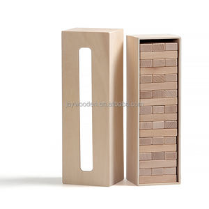 Jeu <span class=keywords><strong>de</strong></span> dominos <span class=keywords><strong>de</strong></span> <span class=keywords><strong>construction</strong></span> bricolage 54 pièces commandes en gros logo personnalisé en bois tour jouet empilable tour - Product Image 4