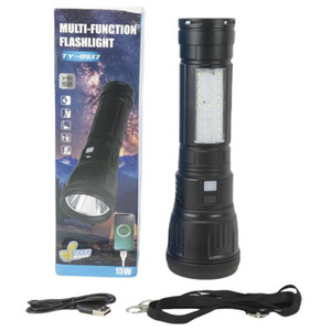 Multi Function <b>Flashlight</b> 15W <b>Rechargeable</b> Zoomable Led Light Outdoor Waterproof Ty-8937 - Product Image 1