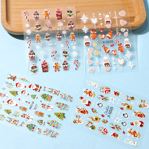 Pegatinas de uñas navideñas en relieve 5D, calcomanías de uñas autoadhesivas con dibujos animados de árbol de Navidad para niños, arte de uñas al por mayor - Product Image 3