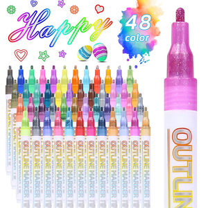 Tự phác thảo kim loại đánh dấu đôi dòng phác thảo Bút Đánh Dấu long lanh Doodle Dazzle bút ánh sáng lung linh đánh dấu Bộ - Product Image 2