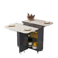 Table à manger pliante avec roulettes, extensible, gain de place, meubles de salle à manger pour petits espaces, cuisine, appartement, maison, minimaliste