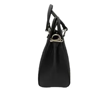 Sac à main Fana Thaliss en cuir de vachette noir, deux sangles, grande capacité, fermeture à rabat, sac fourre-tout décontracté pour la plage - Product Image 4