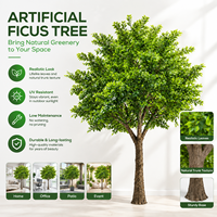 Arbre artificiel banyan résistant aux UV de 4,6 m |   Grand arbre artificiel réaliste pour hôtels, complexes hôteliers, centres commerciaux et projets commerciaux