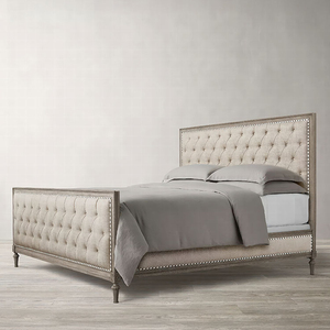 Juegos de muebles de dormitorio con funda para cama con panel de diamantes de tela contemporánea francesa para camas tamaño King y Queen - Product Image 6