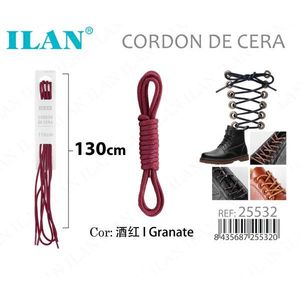 Laccio per scarpe cerato Ilan 130 cm colore bordeaux per stivali e scarpe - Product Image 1