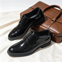Formelle Hochzeitsschuhe für Herren Schwarze Lackleder Oxford-Schuhe Hochglanz-Smokingschuhe für Trauzeugen Partys Veranstaltungen 2026