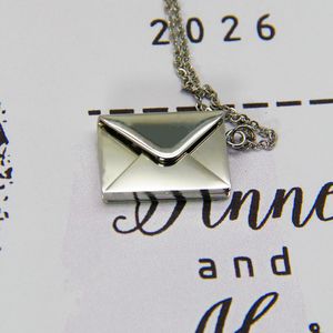 Stainless Steel <b>Envelope</b> Necklace Geometric Design Unisex Gift Jewelry - Product Image 1