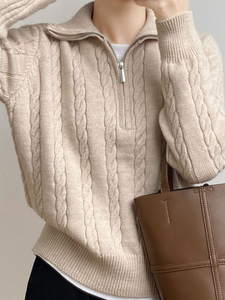 <span class=keywords><strong>Cardigan</strong></span> con Colletto e <span class=keywords><strong>Zip</strong></span> da <span class=keywords><strong>Donna</strong></span> per Autunno e Inverno, Cappotto Morbido e Caldo per Ufficio - Product Image 3
