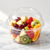 Gobelet à dessert en plastique rond transparent en PET, contenants à gâteau à emporter, bol à crème glacée, emballage pour fruits avec couvercle