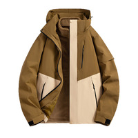 Veste d'extérieur 3 en 1 détachable pour homme et femme, coupe-vent avec capuche, doublure en polaire, idéale pour le camping et la randonnée