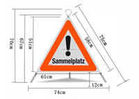 Trépied pliable réfléchissant pour chantier, support portable enroulable pour panneau de signalisation, triangle de signalisation, panneau de signalisation de tente, panneau de signalisation de prudence