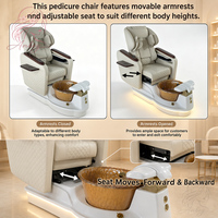 Sillón de Pedicura con Base Negra, Sillón de Pedicura con Hidromasaje, Respaldo Reclinable Eléctrico y Masaje de Espalda, Sillón de Pedicura para Uñas