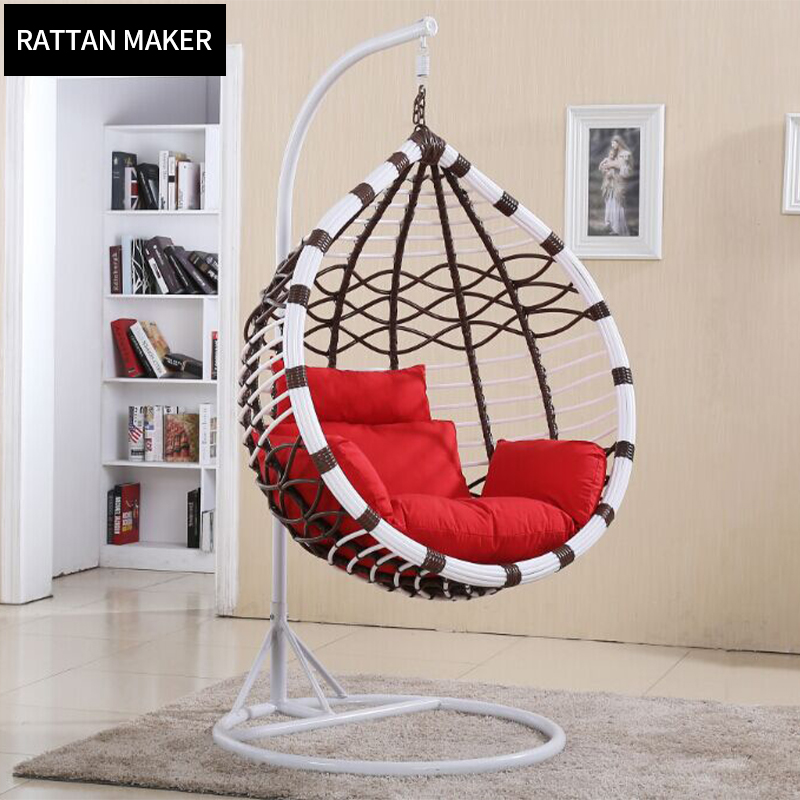 Садовые наборы для отдыха, патио, металлическая цветная рама из ротанга, Подвесные качели, стулья для яиц