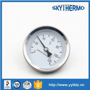 เทอร์โมมิเตอร์วัดอุณหภูมิสูงแบบโลก,ความแม่นยำ D63mm เครื่องมือควบคุมอุณหภูมิเครื่องวัดอุณหภูมิท่อน้ำ Bimetal - Product Image 2