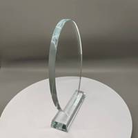 Usine pas cher en gros contenu personnalisé Laser gravure ovale cristal verre trophée prix blanc forme ovale verre trophée