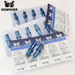 Jarum Cartridge Makeup Permanen Berkualitas Tinggi 316 Stainless Steel Sekali Pakai, Diameter 0.35mm, Bentuk Lancip Panjang, 20 pcs/kotak - Product Image 6