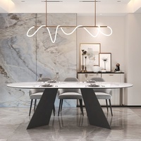 Ensemble table à manger ovale complète Mesa German Comedo Salle Manger avec terrasse, style scandinave, blanc, 12 places, avec chaises