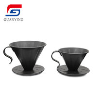 Ensemble de café et thé en acier inoxydable, cône de service à brassage unique, filtre à café réutilisable, goutte-à-goutte