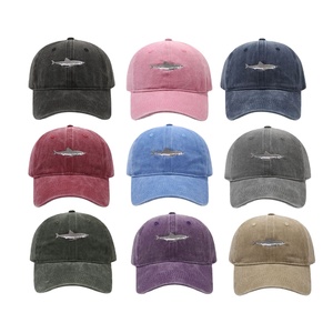 Gorra de Béisbol Unisex de Mezclilla Ajustable con Diseño de Tiburón, Estilo Étnico, 100% Algodón, Acabado Lavado, Tendencia de Moda Urbana, Gorra para el Sol - Product Image 1