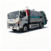 Camion Compacteur de Déchets JAC Junling 8m³ à Prix Abordable, Camion Compacteur Léger Diesel pour Déchets, Charge Arrière, Levage de Bacs, Assainissement