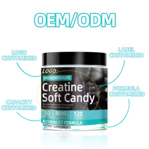Muestra gratis OEM ODM Etiqueta Privada creatina monohidrato gomitas Bcaa pre entrenamiento gominolas aumento de peso gominolas caramelo suplemento de gimnasio