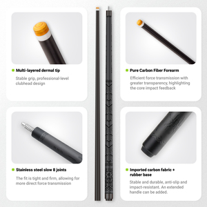 Queue de billard tout usage en fibre de carbone |   Conception professionnelle de fût en carbone pour la performance au billard (saut, break et jeu) - Product Image 3