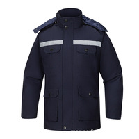 Vêtements de travail d'hiver épais pour hommes, veste amovible en deux pièces rembourrée en coton, ensemble de bandes réfléchissantes pour l'atelier d'usine et le froid