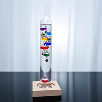 Thermomètre de Galileo en verre soufflé, élégant prédicteur météo