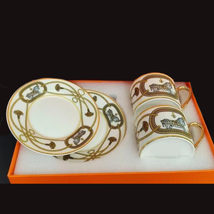 Vente chaude d'usine : Coffret cadeau de luxe de tasses et soucoupes de la marque Horse, le plus vendu - Product Image 2