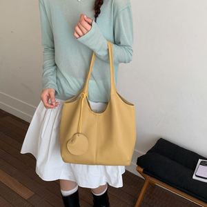 Minimalist <b>Soft</b> PU Leather Hobo Tote Bag Women Large Capacity Casual Shoulder <b>Handbag</b> Wholesale - Product Image 4