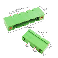 Connecteur de broches droites à embase fileté pour PCB, pas de 7,62 mm, avec prise de verrouillage - Type à souder 1-14P