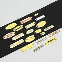 Étiquette métallique personnalisée résistante à l'eau de mer en alliage de zinc, plaque métallique à petites lettres, logo métallique pour vêtements