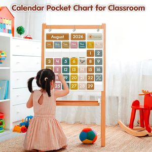 Calendario de aula de 45 bolsillos para niños, calendario de papel rectangular para aprender a administrar el tiempo, regreso a la escuela - Product Image 6