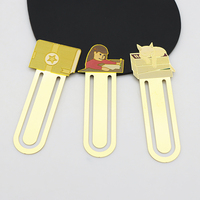 Marcapáginas Metálico Multifuncional con Grabado en Esmalte Personalizado, Diseño de Dibujos Animados Impresos con UV, Ecológico, Dorado Metálico, MOQ Bajo