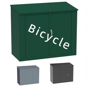 Abri à vélos de jardin en métal, abri de rangement pour vélos en acier galvanisé, casier à vélos extérieur, garage à vélos imperméable avec 2 portes - Product Image 2