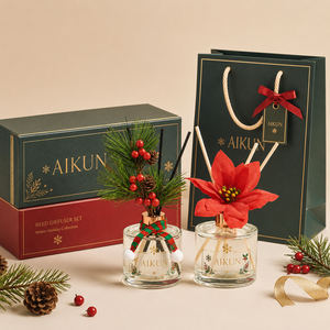 Aikun Low MOQ Fast Response Service Custom Logo Ruby Red Glass <b>Reed</b> <b>Diffuser</b> Gift Set Holiday Retail for Ecommerce Sellers - Product Image 2