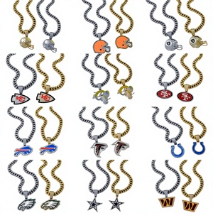 Colliers <span class=keywords><strong>de</strong></span> championnat avec pendentifs des 32 équipes, <span class=keywords><strong>bijoux</strong></span> sportifs <span class=keywords><strong>en</strong></span> alliage tendance, <span class=keywords><strong>vente</strong></span> <span class=keywords><strong>en</strong></span> <span class=keywords><strong>gros</strong></span> d'usine, des San Francisco 49ers et des Seattle Seahawks - Product Image 1