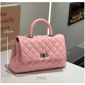 Nouveau <span class=keywords><strong>Sac</strong></span> à Bandoulière de Luxe pour Femme en <span class=keywords><strong>Cuir</strong></span> Véritable Haut de Gamme, Motif Grille Diamantée Caviar, <span class=keywords><strong>Sac</strong></span> à Chaîne Porté Épaule ou Croisé - Product Image 6