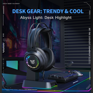 <span class=keywords><strong>Onikuma</strong></span> หูฟังสำหรับเล่นเกม X92 <span class=keywords><strong>USB</strong></span> 3.5mm, หูฟังสเตอริโอ LED สีดำแบบมีสายพร้อมไมโครโฟน - Product Image 4