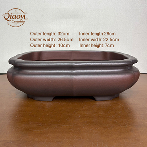 Pots à fleurs <span class=keywords><strong>en</strong></span> argile violette de Yixing, <span class=keywords><strong>pot</strong></span> à bonsaï, rectangle irrégulier, écologique, capacité 1L, décoration intérieure et extérieure pour la maison et le jardin - Product Image 2