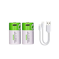 Baterai C Isi Ulang Grosir Tipe-C USB 5000mWh Garansi 2 Tahun Hijau+Putih 1.5V Lithium Ion Ukuran C Smartoools