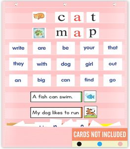 Tableau de poche rose pour la salle de classe, pour l'apprentissage de l'alphabet, mur de mots, <span class=keywords><strong>calendrier</strong></span>, emploi du temps quotidien, bandes de phrases, affichage d'autocollants - Product Image 1