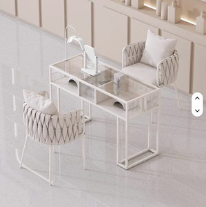 Juego de Mesa y Silla de Manicura de Estilo Nórdico, Mesa de Manicura Moderna y Minimalista para Una o Dos Personas, Muebles Comerciales para Salón o Taller - Product Image 4