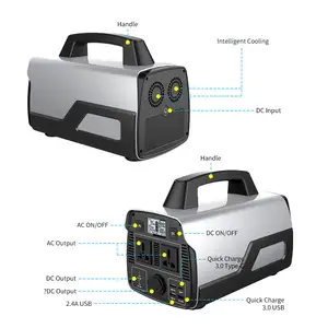 500W 태양 발전기 휴대용 태양 발전소 야외 비상 에너지 전원 공급 캠핑 에너지 저장 배터리